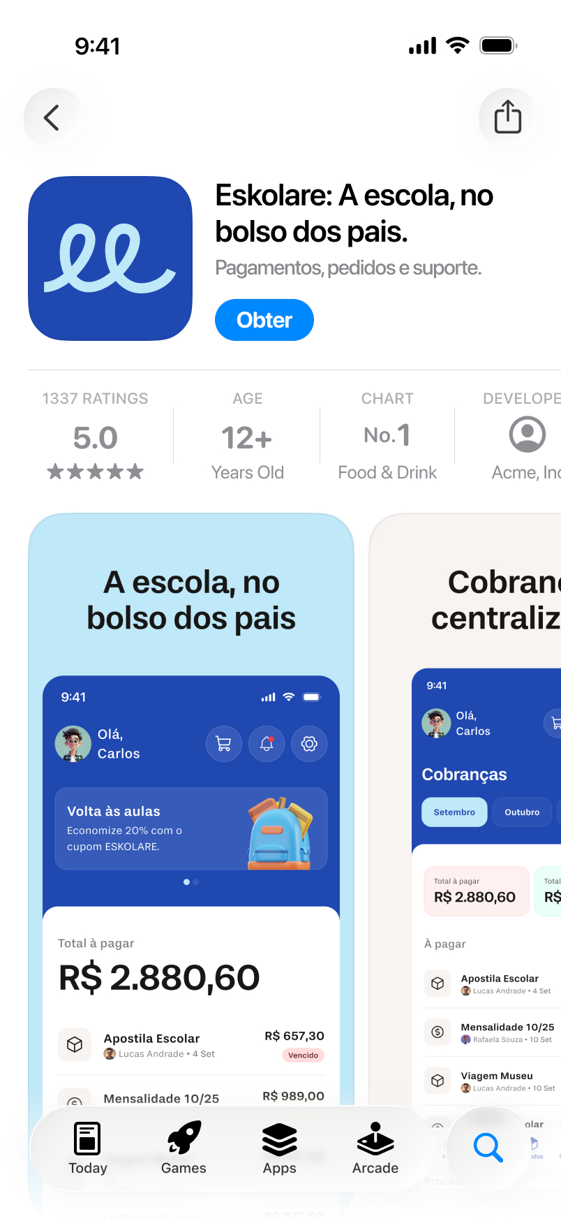 App Page Mockup